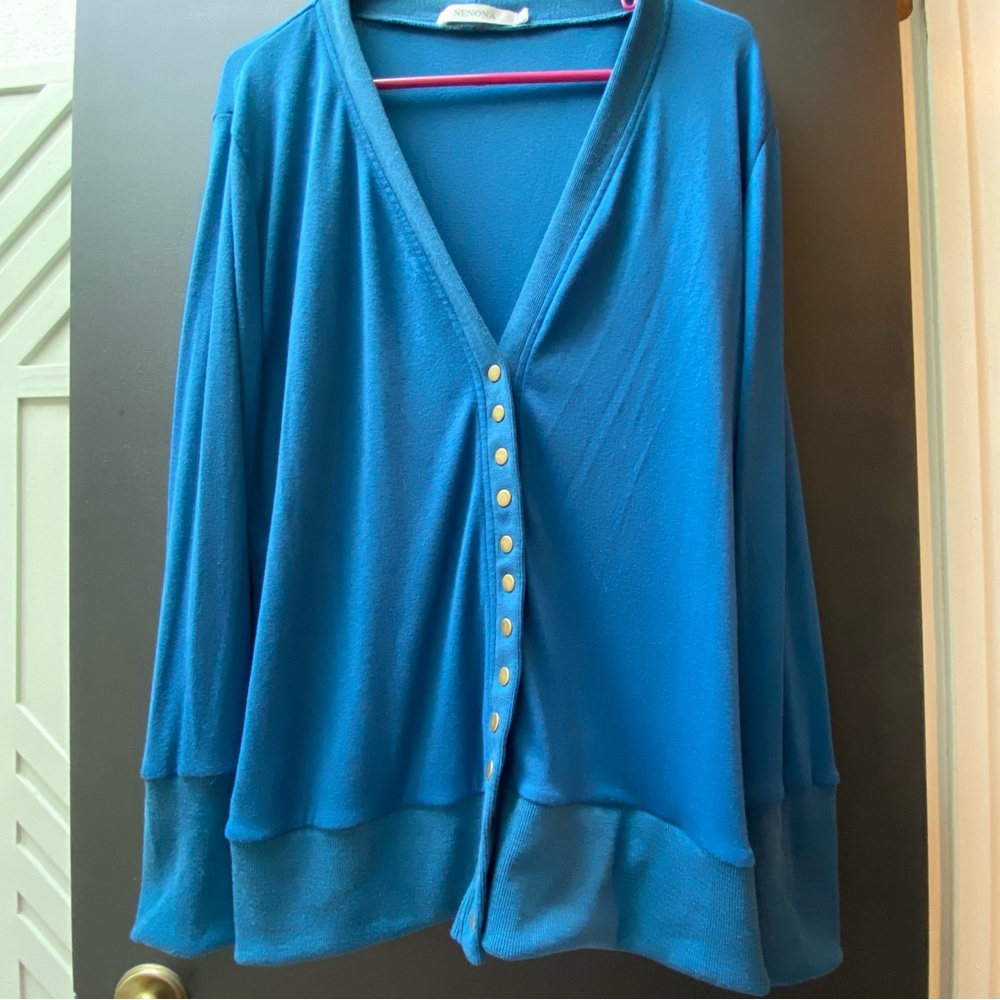 Blue Button-Up Cardigan